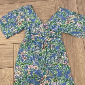 Lilly Pulitzer Parigi Floral Skort Romper Boca Blue Beneath The Bougainvillea